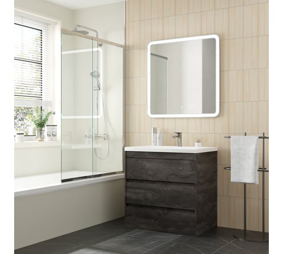 Изображение товара Напольная база под раковину с тремя выкатными ящиками Art&Max FAMILY-M Iron Stone, 750x470x845, FAMILY-M-750-3C-PIA-IS