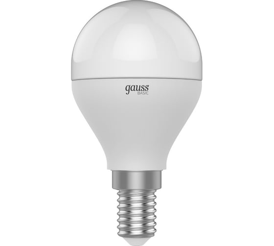Изображение товара Лампа Gauss BASIC Шар 7W E14 470lm 3000K-4000K-6500K 1/10/100 1053147