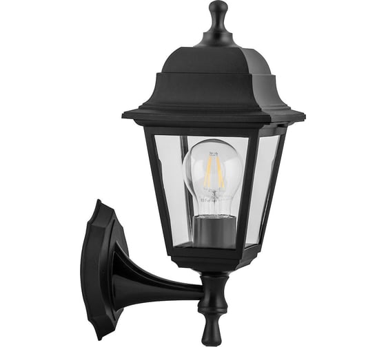 Изображение товара Садово-парковый светильник FERON НБУ 04-60-001 60W 230V E27 340*190мм черный, вверх/вниз, 4-х гранник 32226