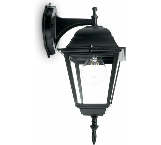 Изображение товара Садово-парковый светильник FERON 4102/PL4102 четырехгранный на стену вниз 60W E27 230V, черный 11016
