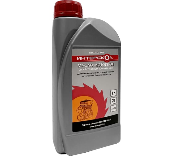 Изображение товара Масло для 2-х тактных двигателей 1 л, минеральное Интерскол 2600 005