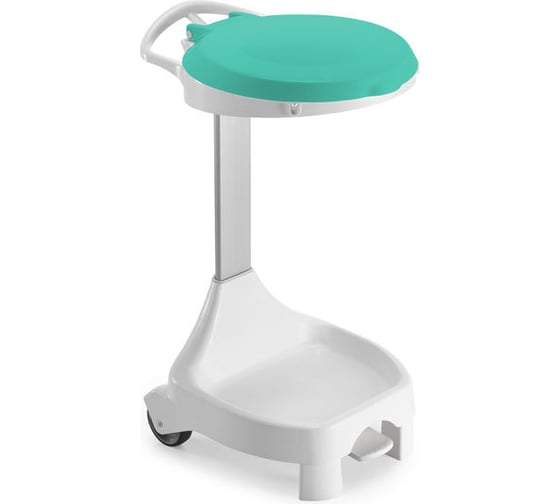 Изображение товара Держатель для мешка TTS W70 с зеленой крышкой и педалью на колесах 0W004674