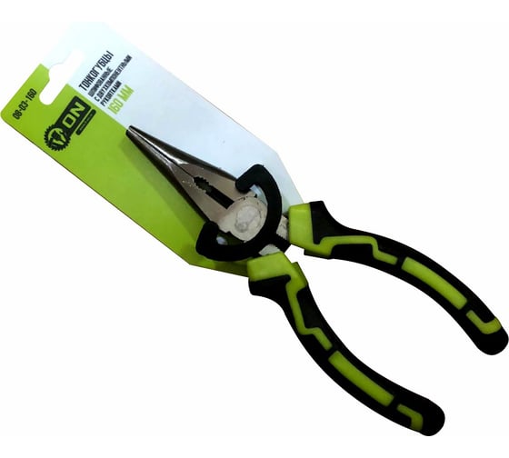 Изображение товара Тонкогубцы ON 160 мм, шлифованные, двухкомпонентная рукоятка 08-03-160