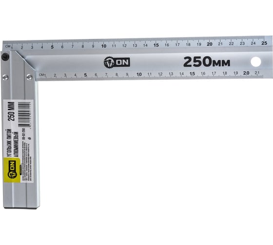 Изображение товара Угольник ON алюминиевый литой, 250мм 05-02-250