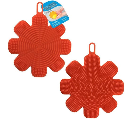 Изображение товара Силиконовая щетка для мытья посуды, овощей и фруктов МУЛЬТИДОМ Цветок VL58-7