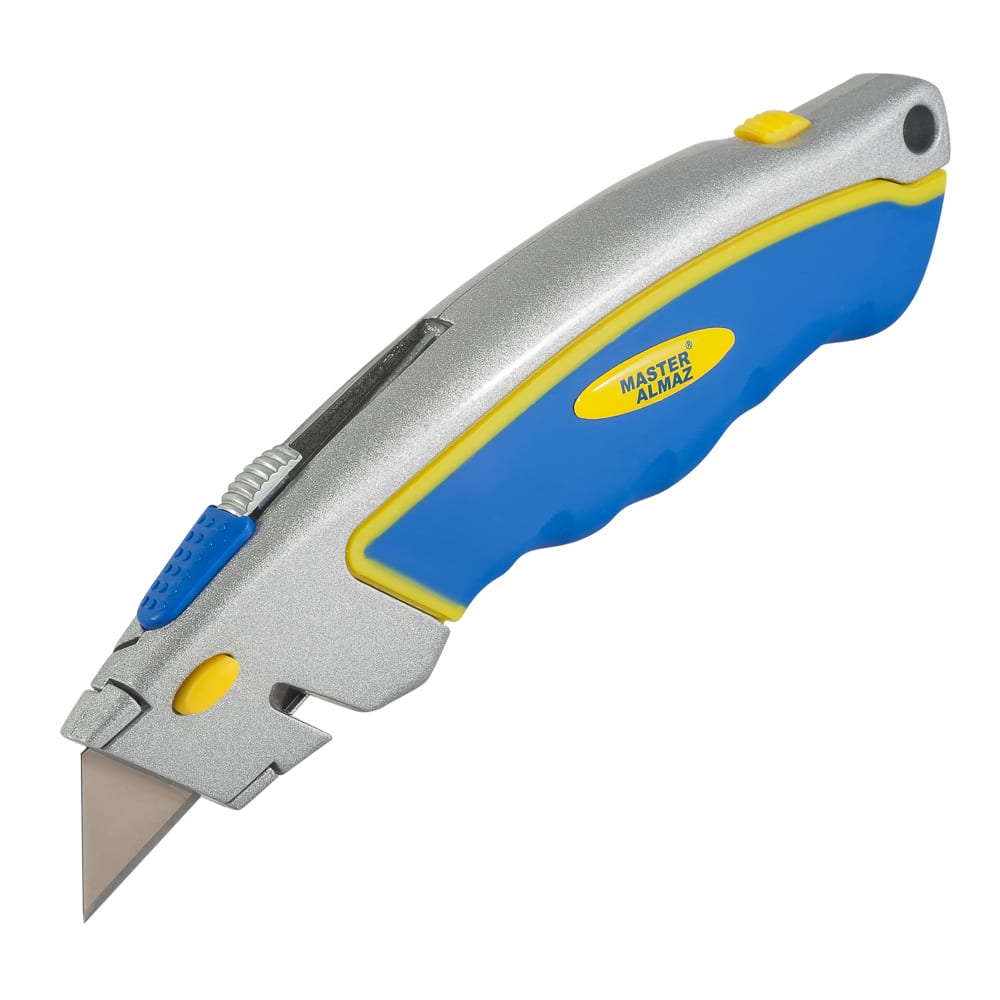 Трапециевидный строительный нож для электрика МастерАлмаз нож строительный 150 мм металл выдвижное трапециевидное лезвие 19 х 60 мм bartex uk 161