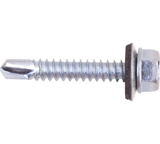 Изображение товара Кровельные саморезы с буром Стройбат 6,3x32 белый цинк 45 шт. 293700