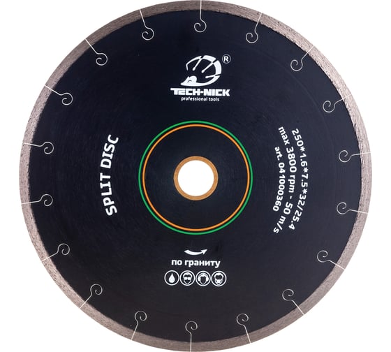 Изображение товара Диск алмазный сплошной по граниту SPLIT DISC (250х32/25.4 мм) TECH-NICK 041000360