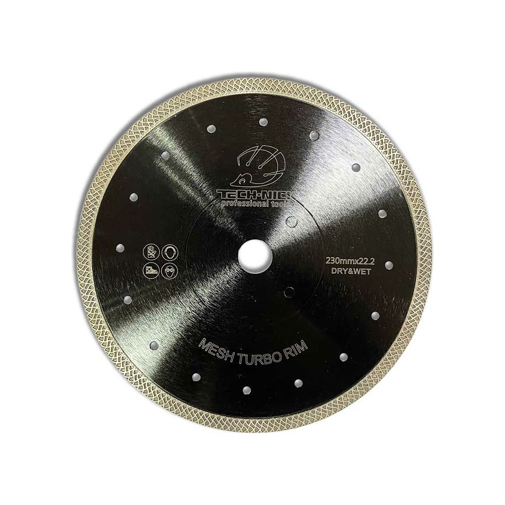 Турбо алмазный диск по граниту TECH-NICK диск алмазный gross 730347 турбо сухой рез ф230х22 2мм