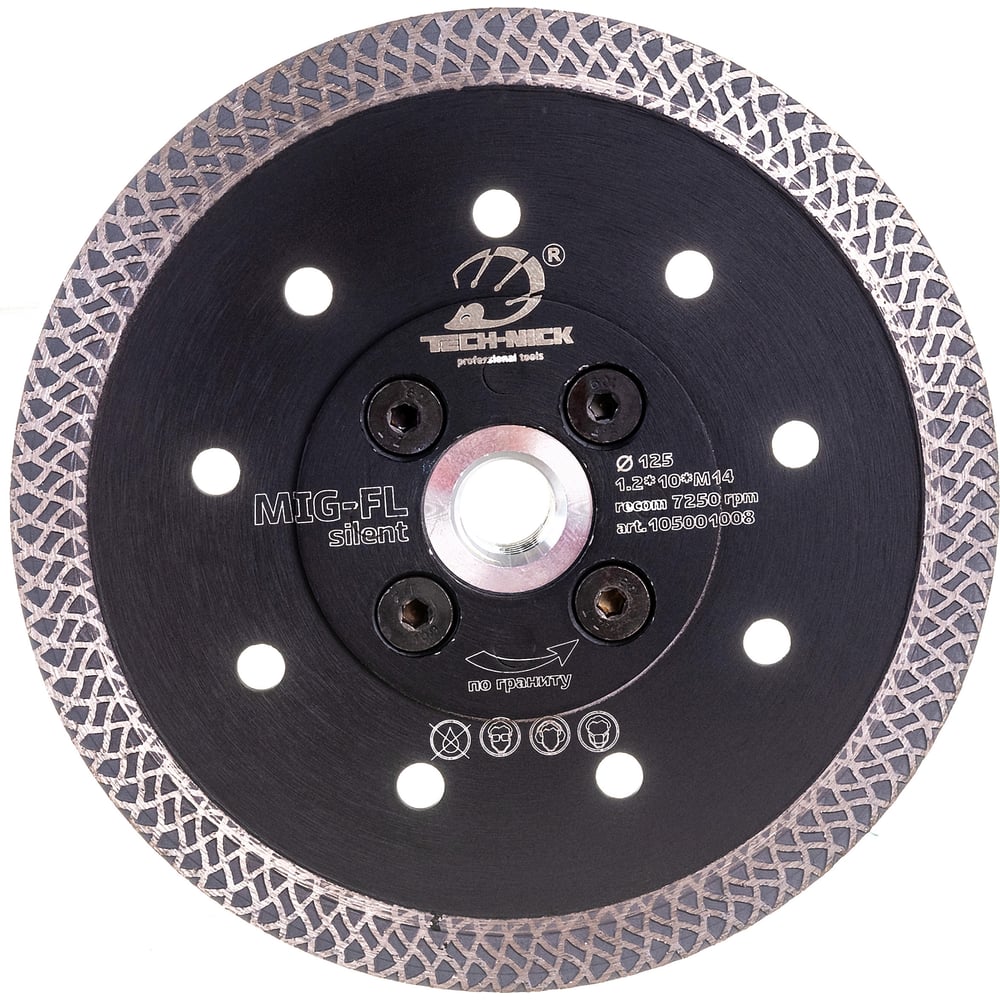 Турбо алмазный диск по граниту TECH-NICK алмазный диск сегментированный makita турбо d 44345 по бетону граниту эконом 230x22 23x7 мм