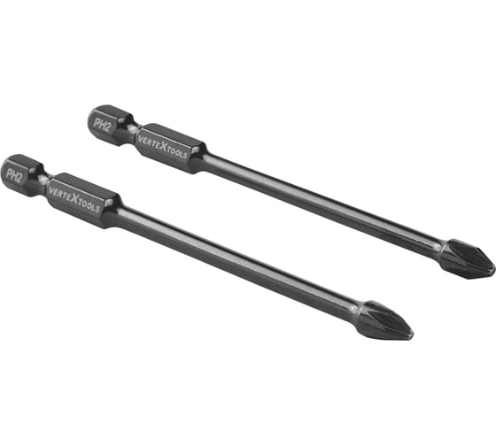 Изображение товара Бита IMPACT TORSION PH2, 90 мм, 2шт vertextools IP-TR-PH2-90-2