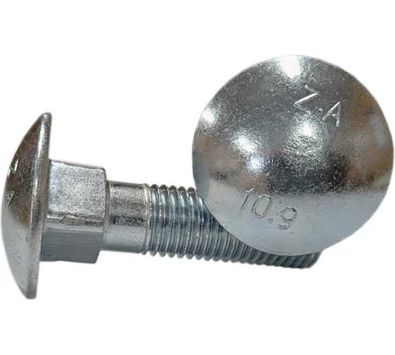 Изображение товара Болт ZAMETAL М12x80 DIN 603, ISO 8677, цинк, кл.пр. 10.9, 60 шт. ZA073622