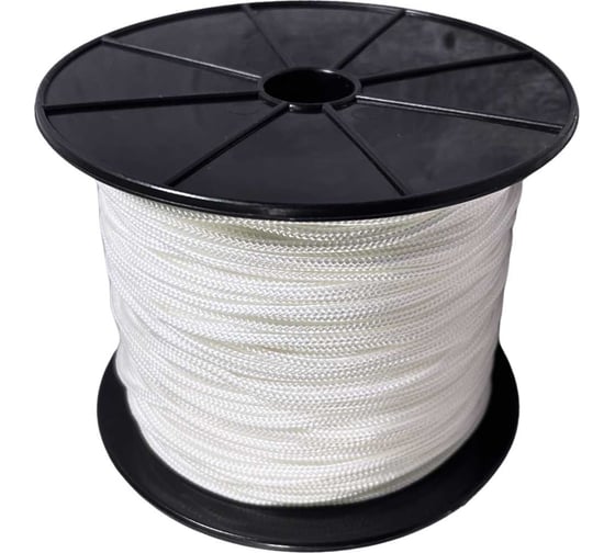 Изображение товара Шнур плетеный полиамидный ООО Оптхозторг 2 мм 100 м белый 01821002