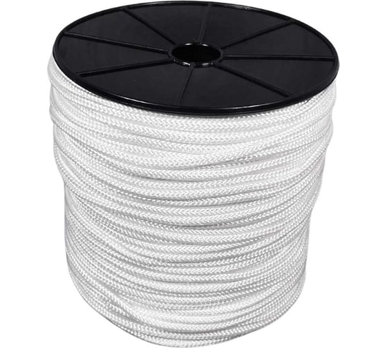 Изображение товара Шнур плетеный полиамидный ООО Оптхозторг 3 мм 100 м белый 01831002