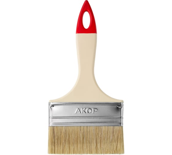 Изображение товара Кисть плоская универсальная Акор, ширина 100 мм, толщина 12 мм, легкая пластиковая ручка, Столичная 137 12 100