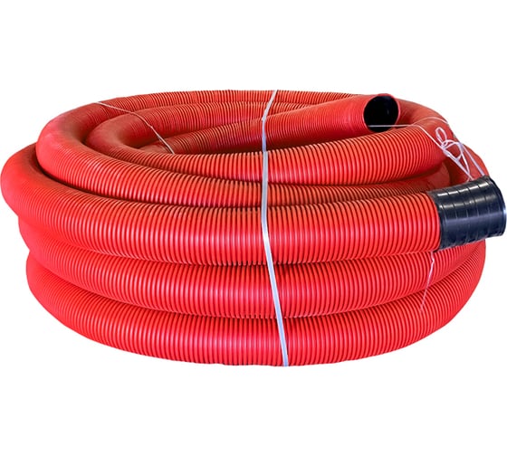 Изображение товара Гофрированная двустенная труба EKF ПНД, гибкая с протяжкой d160 мм (50 м) красная EKF-Plast tg2st-160-50m