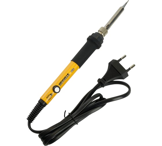 Изображение товара Паяльник STEKKER с регулировкой температуры до 500С, с керамическим нагревателем, 60Вт, долговечное жало, 230В PLE602-60, 49817