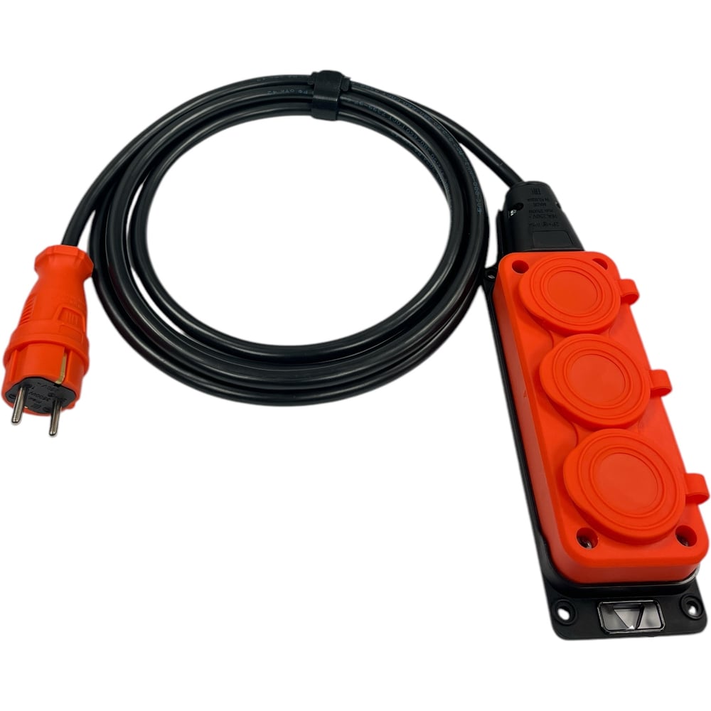 Изображение товара Удлинитель силовой iTOK серии iCONNECT COLOR 3 гнезда IP54 40 м черный оранжевый