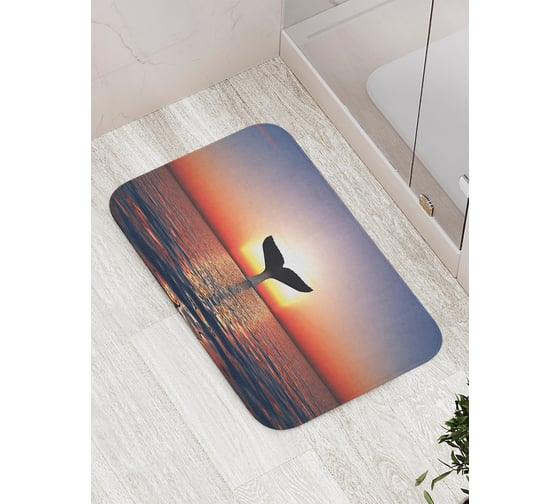 Изображение товара Коврик для ванной комнаты и туалета противоскользящий JOYARTY Хвост кита 52x77 см bath_33587