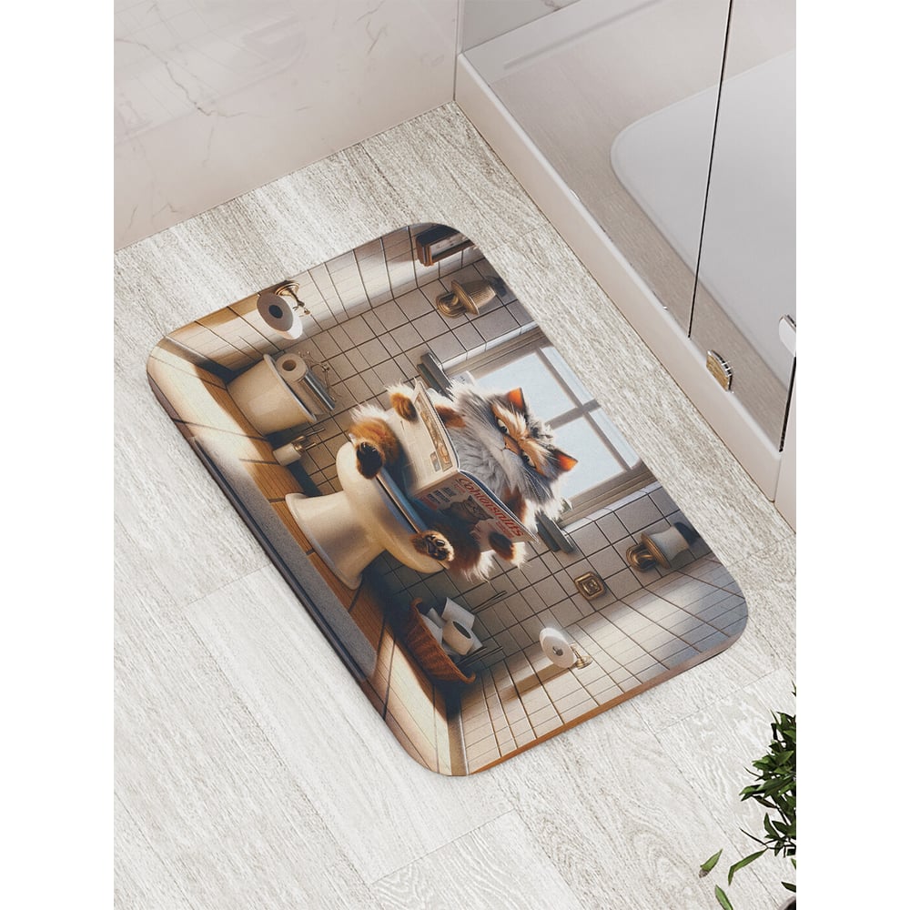 Изображение товара Коврик для ванной комнаты JOYARTY противоскользящий 52x77 см коты