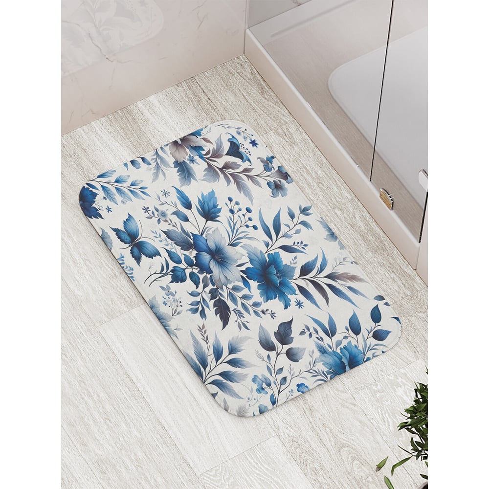 Изображение товара Коврик для ванной комнаты и туалета JOYARTY гжель 52x77 см противоскользящий