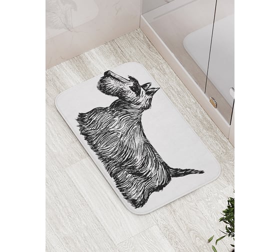 Изображение товара Коврик для ванной комнаты и туалета противоскользящий JOYARTY Чешский терьер 52x77 см bath_71955