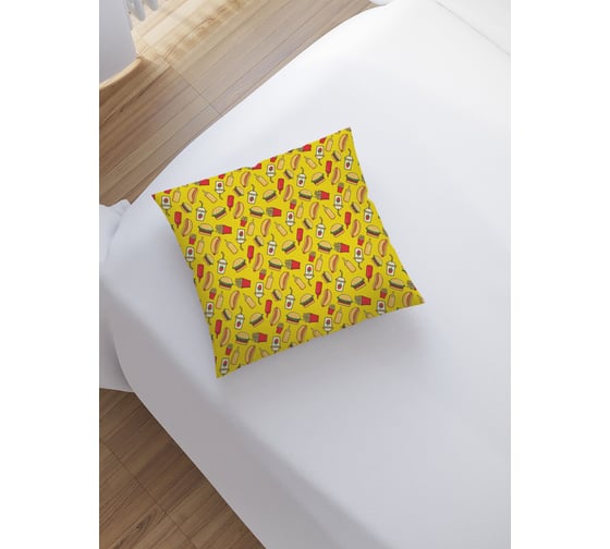 Изображение товара Наволочка декоративная JoyArty на молнии, чехол на подушку Гамбургер и хот-дог 45x45 см sl_89305