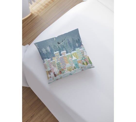 Изображение товара Наволочка декоративная JoyArty на молнии, чехол на подушку Канун Нового Года 45x45 см, серия Новый год и Рождество sl_92684