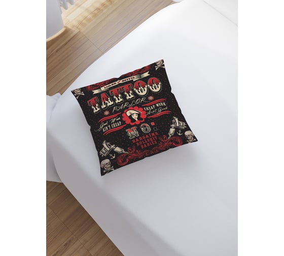 Изображение товара Наволочка декоративная JoyArty на молнии, чехол на подушку Тату салон 45x45 см sl_6909