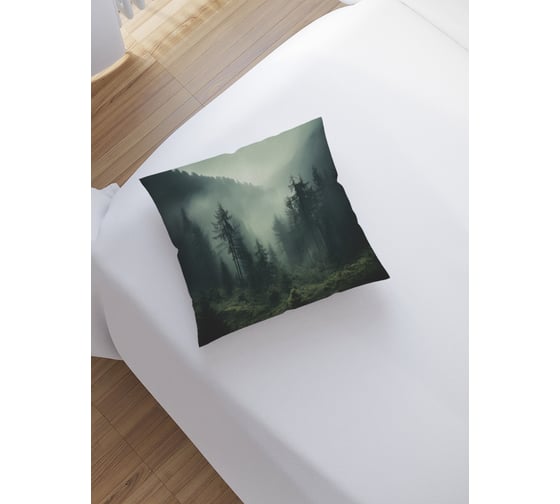Изображение товара Наволочка декоративная JoyArty на молнии, чехол на подушку Туман в лесу 45x45 см, серия Мужские праздники sl_430058