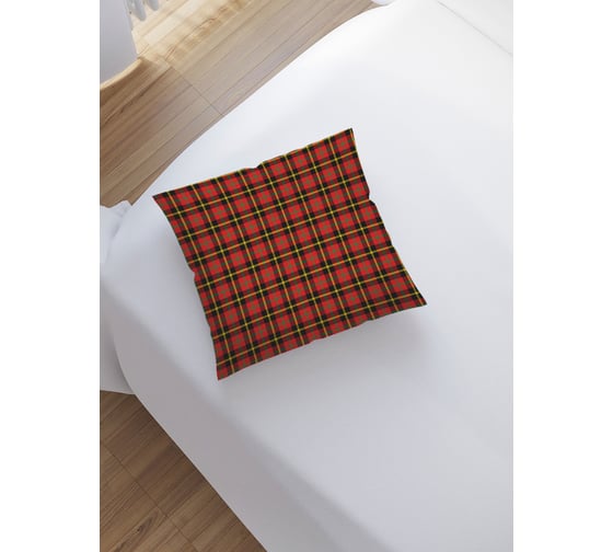 Изображение товара Наволочка декоративная JoyArty на молнии, чехол на подушку Красно-зеленая клетка 45x45 см sl_31134
