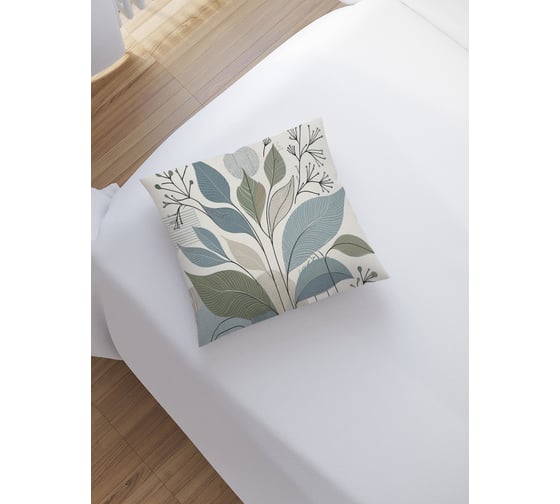 Изображение товара Наволочка декоративная JoyArty на молнии, чехол на подушку Пастельные листья 45x45 см sl_sd2666