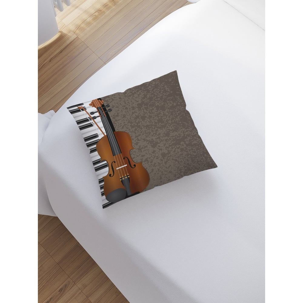 Изображение товара Наволочка декоративная JoyArty на молнии Фортепиано и скрипка 45x45 см