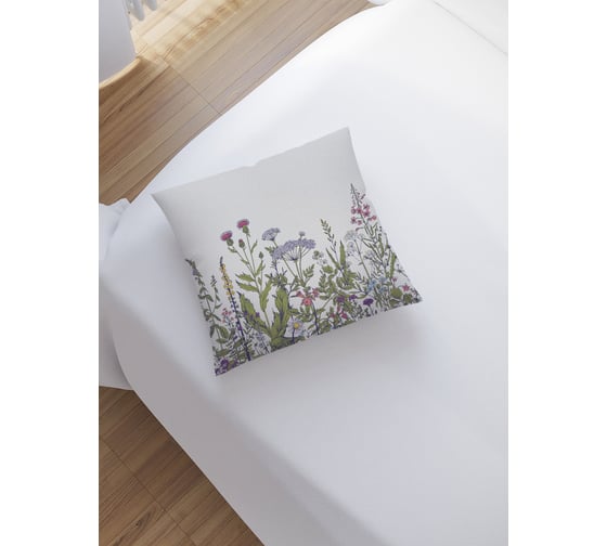Изображение товара Наволочка декоративная JoyArty на молнии, чехол на подушку Полевые цветы и травы 45x45 см sl_63427