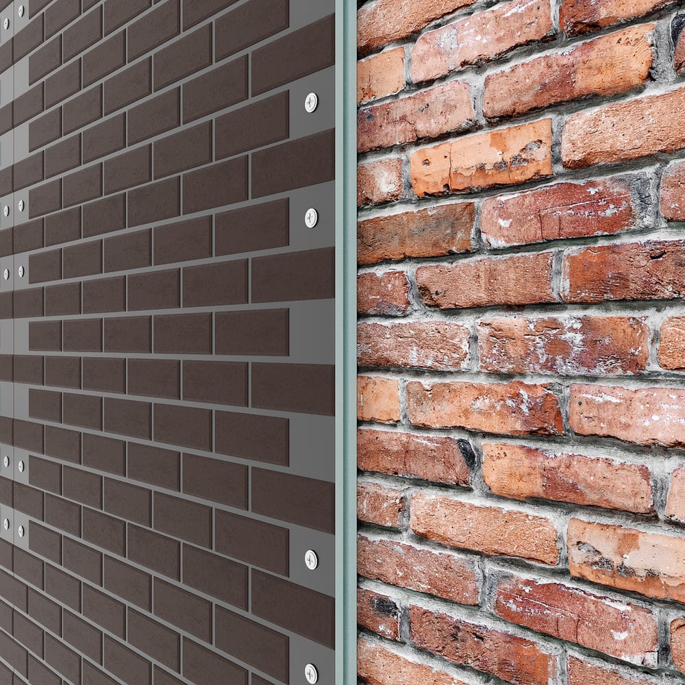 Изображение товара Фасадная панель Teplofom+ с финишной отделкой цвет "Темный Шоколад" подложка "Черный" 1250x600x50 мм, упаковка 2 шт. П003К009Т50/2