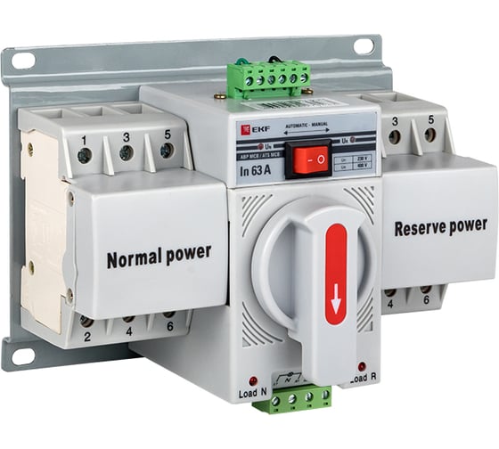 Изображение товара Устройство автоматического ввода резерва EKF МСБ, 63А 3Р 400В PROxima ats-mcb-63c-3p-pro