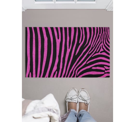 Изображение товара Коврик придверный в прихожую JOYARTY с принтом "Сказочная зебра", 45х75 см door_12965