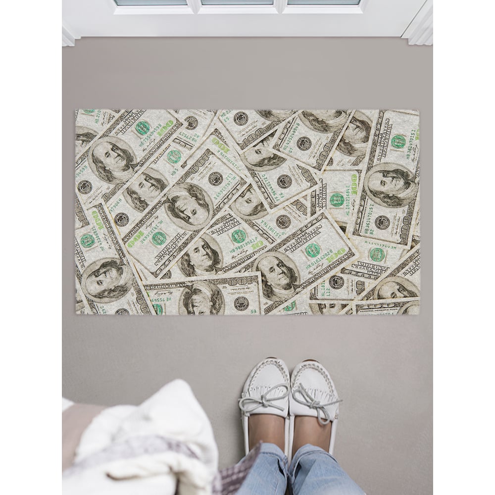 Изображение товара Коврик придверный JOYARTY с принтом банкнот 45х75 см для прихожей