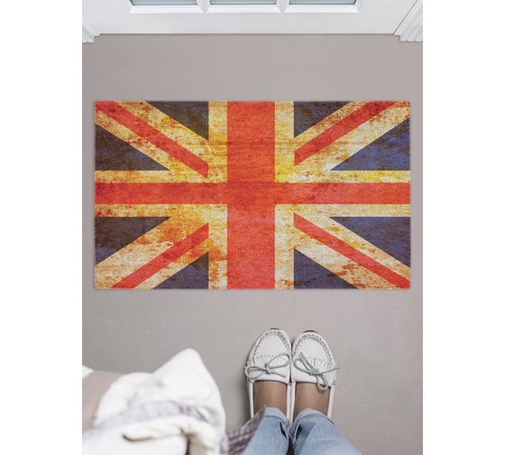 Изображение товара Коврик придверный в прихожую JOYARTY с принтом "Британский флаг", 45х75 см door_3753