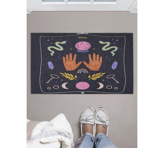 Изображение товара Коврик придверный в прихожую JOYARTY с принтом "Магическая хиромантия", 45х75 см door_389765