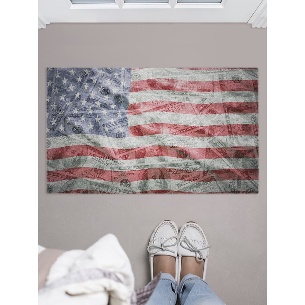 Изображение товара Коврик придверный JOYARTY с принтом Американские доллары 45х75 см