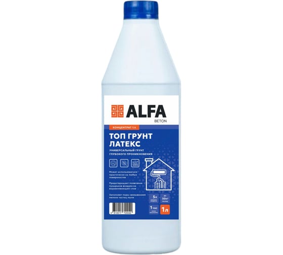 Изображение товара Топ Грунт AlfaBet Латекс 1 л, концентрат 20042