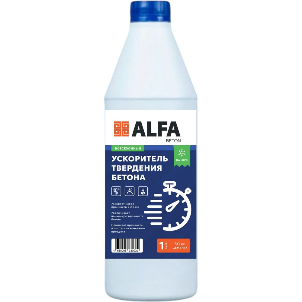 Изображение товара Ускоритель твердения бетона AlfaBet 1 л для быстрого прочностного результата