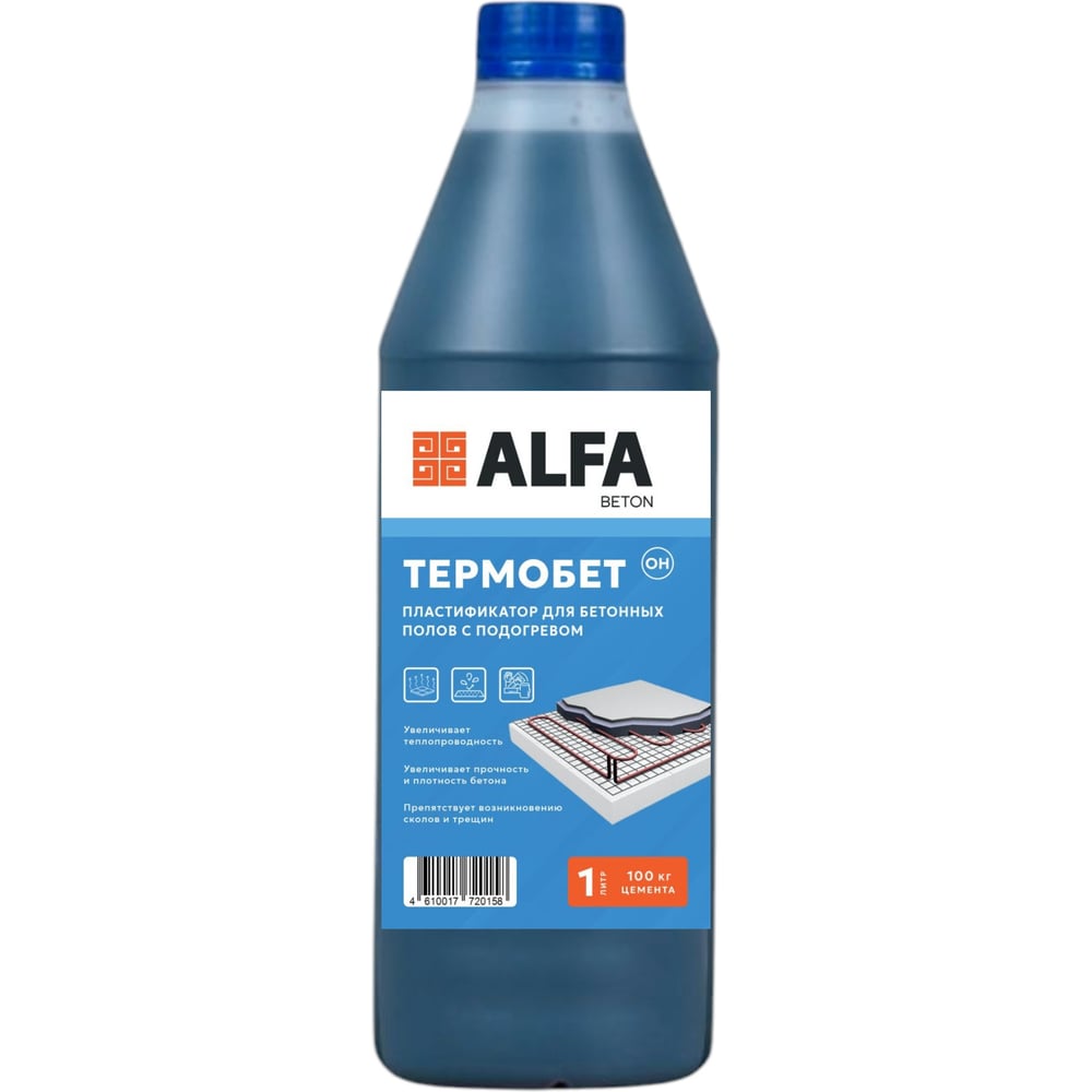 Изображение товара Пластификатор для бетона AlfaBet ТермоБетон 1 л для теплых полов