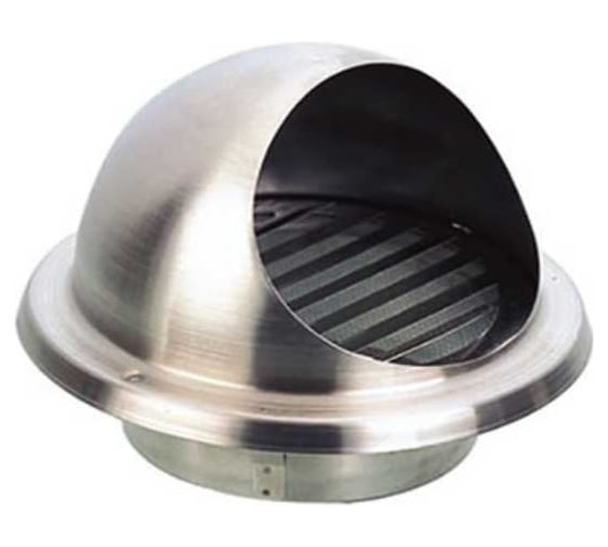 Изображение товара Выход стенной вентиляционный 200 мм металлический диффузор с решеткой и сеткой нержавеющая сталь Fachmann 10.026