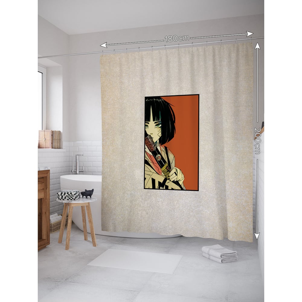 Изображение товара Штора занавеска для ванной JOYARTY Японская девушка 180x200 см