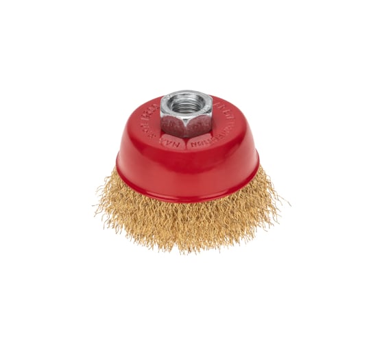 Изображение товара Щетка чашечная для УШМ, витая латунированная проволока, 75 мм, М14 KRANZ KR-91-1212