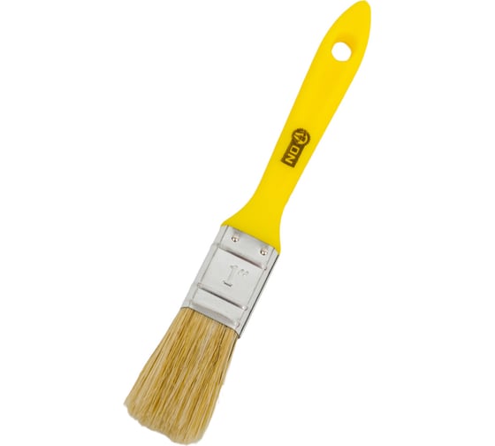 Изображение товара Кисть ON малярная плоская "Мастер" нат. щетина 1" 25мм пласт.ручка 02-01-410