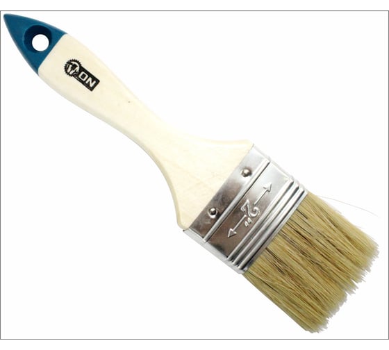 Изображение товара Кисть ON малярная плоская "Евро" нат. щетина 2" 50мм дер.ручка 02-01-220
