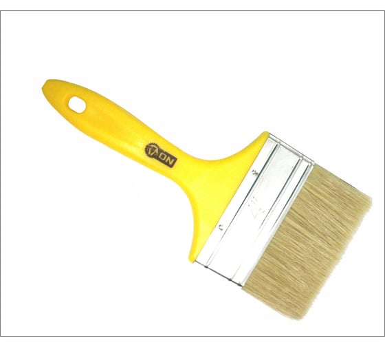 Изображение товара Кисть ON малярная плоская "Мастер" нат. щетина 4" 100мм пласт.ручка 02-01-440